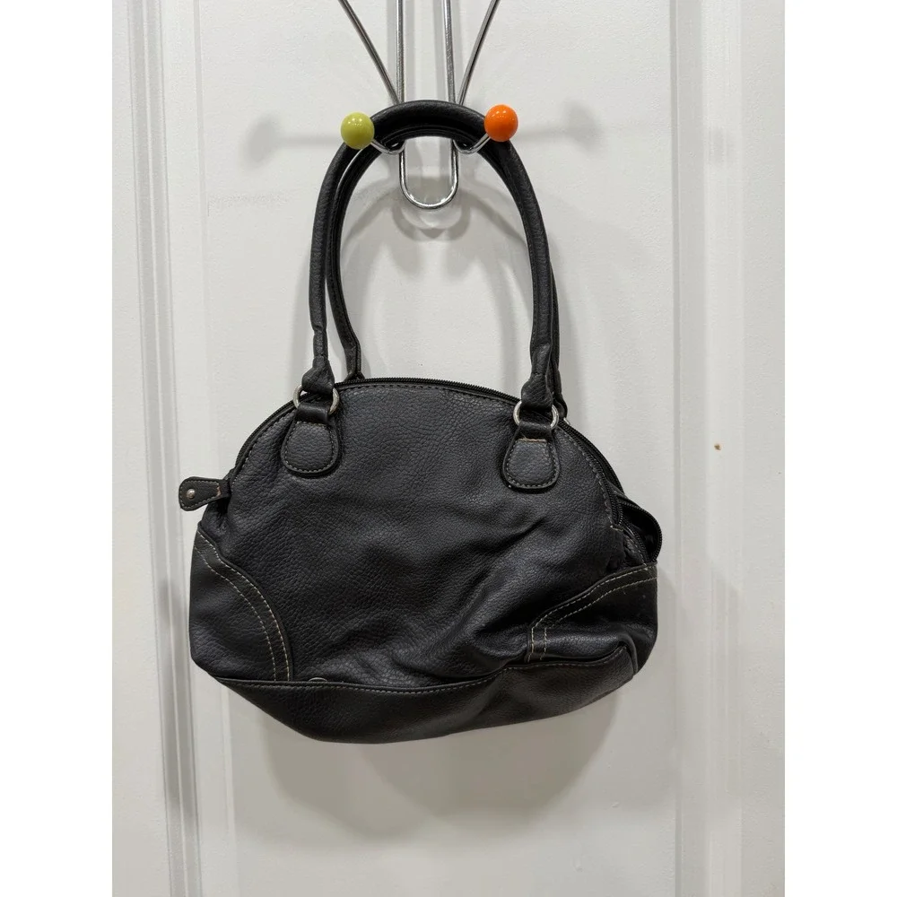 KOLTOV Black‎ Faux Leather Satchel Handbag Shoulder Bag Purse